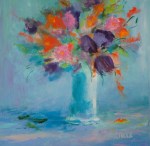 Des fleurs dans mon coeur, Renée Allard, 14 x 14&nbsp;WP