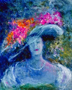 La dame au chapeau fleuri, 20 x 18